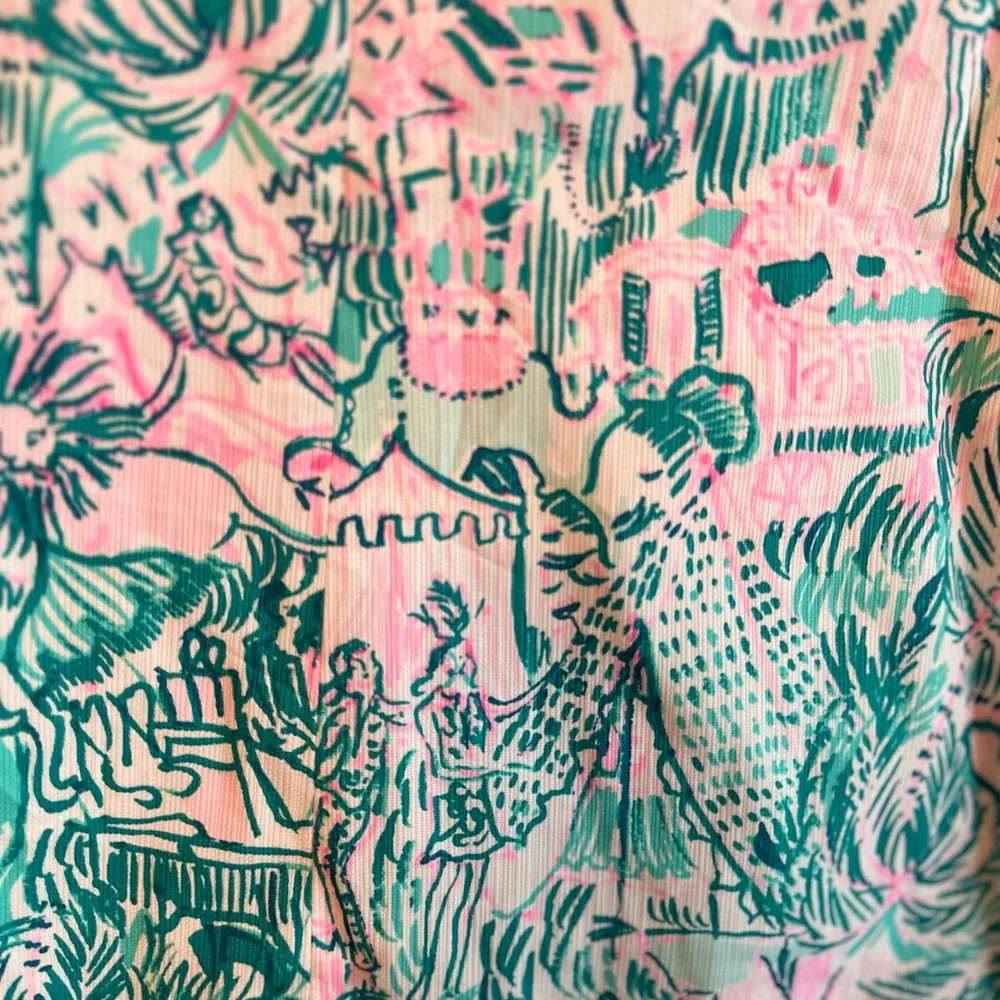 Colorful Sleeveless Dress with Tropical Print - Picture 5 of 6